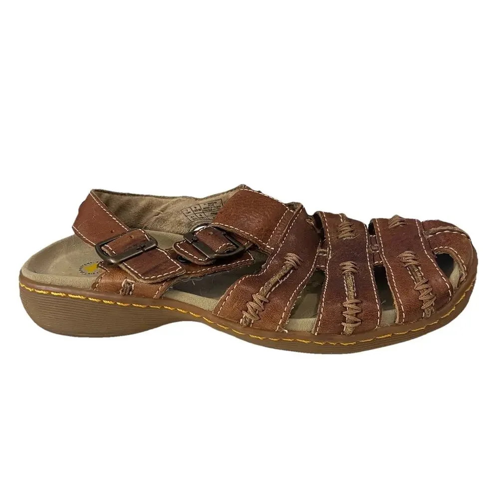 Dr. Martens Fisherman Sandals Men's Size 8 Brown Leather Vintage Y2K Buckle